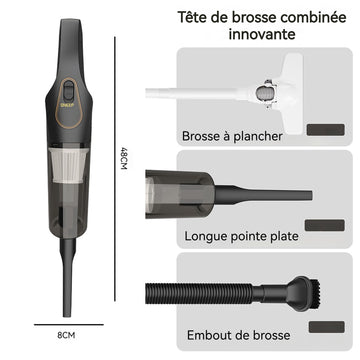 Aspirateur vertical sans fil 120w 2000 mah 10 kpa 260 ml 3ème vitesse longue durée de vie de la batterie léger et facile à tenir